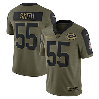 Men’s Green Bay Packers #55 Za’Darius Smith Nike Olive 2021 Salute To Service Limited Player Jersey