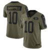 Men’s San Francisco 49ers #10 Jimmy Garoppolo Nike Olive 2021 Salute To Service Limited Player Jersey