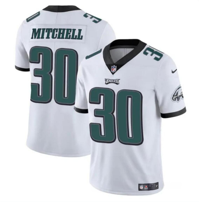 Men’s Philadelphia Eagles #30 Quinyon Mitchell White 2024 Draft Vapor Untouchable Limited Football Stitched Jersey