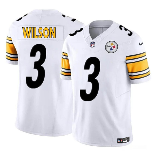 Men’s Pittsburgh Steelers #3 Russell Wilson White F.U.S.E. Vapor Untouchable Limited Football Stitched Jersey
