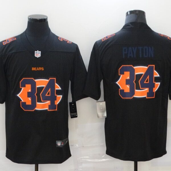 Men’s Chicago Bears #34 Walter Payton Black 2020 Shadow Logo Vapor Untouchable Stitched NFL Nike Limited Jersey