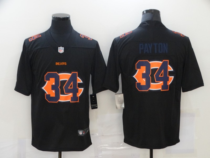 Men’s Chicago Bears #34 Walter Payton Black 2020 Shadow Logo Vapor Untouchable Stitched NFL Nike Limited Jersey