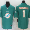 Men’s Miami Dolphins #1 Tua Tagovailoa Green 2020 Big Logo Vapor Untouchable Stitched NFL Nike Fashion Limited Jersey