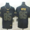Men’s San Francisco 49ers #85 George Kittle Black 100th Season Golden Edition Jersey
