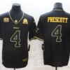 Men’s Dallas Cowboys #4 Dak Prescott Black 60th Seasons Patch Golden Edition Stitched NFL Nike Limited Jersey