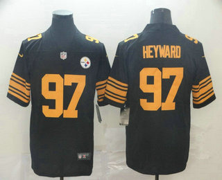 Men’s Pittsburgh Steelers #97 Cameron Heyward Black 2016 Color Rush Stitched NFL Nike Limited Jersey