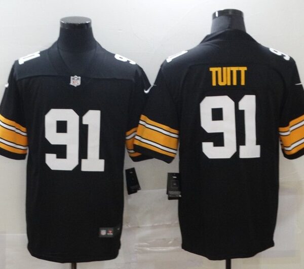 Men’s Pittsburgh Steelers #91 Stephon Tuitt Black 2017 Vapor Untouchable Stitched NFL Nike Throwback Limited Jersey