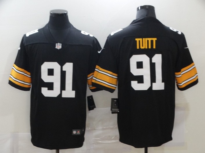 Men’s Pittsburgh Steelers #91 Stephon Tuitt Black 2017 Vapor Untouchable Stitched NFL Nike Throwback Limited Jersey