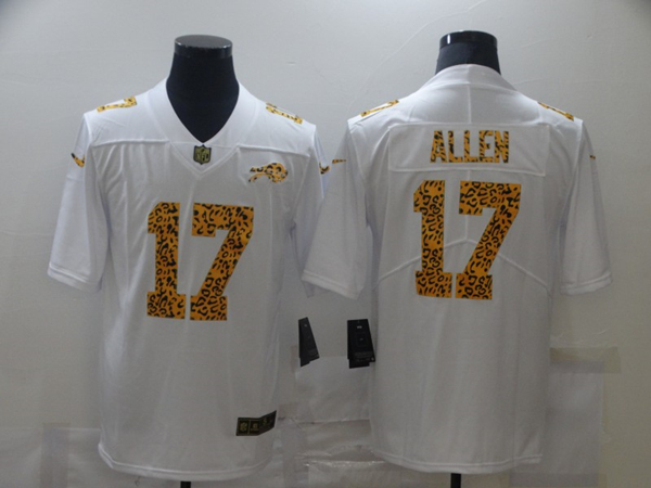 Men’s Buffalo Bills #17 Josh Allen 2020 White Leopard Print Fashion Limited Football Stitched Jersey