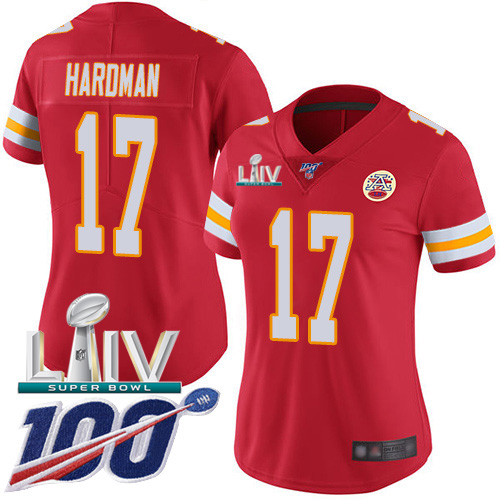 Nike Chiefs #17 Mecole Hardman Red Super Bowl LIV 2020 Team Color Women’s Stitched NFL 100th Season Vapor Untouchable Limited Jersey