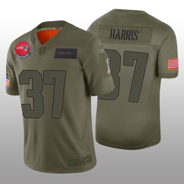 Men’s New England Patriots #37 Damien Harris Camo Limited 2019 Salute to Service Jersey