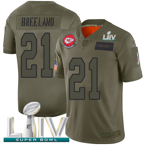 Nike Chiefs #21 Bashaud Breeland Camo Super Bowl LIV 2020 Men’s Stitched NFL Limited 2019 Salute To Service Jersey