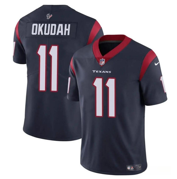 Men’s Houston Texans #11 Jeff Okudah Navy Vapor Untouchable Football Stitched Jersey