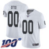 Men’s Limited #00 Jim Otto White Jersey Vapor Untouchable Road Football Oakland Raiders 100th Season