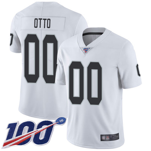 Men’s Limited #00 Jim Otto White Jersey Vapor Untouchable Road Football Oakland Raiders 100th Season