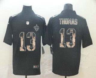 Men’s New Orleans Saints #13 Michael Thomas 2019 Black Statue Of Liberty Stitched NFL Nike Limited Jersey