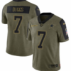 Men’s Olive Dallas Cowboys #7 Trevon Diggs 2021 Salute To Service Limited Stitched Jersey