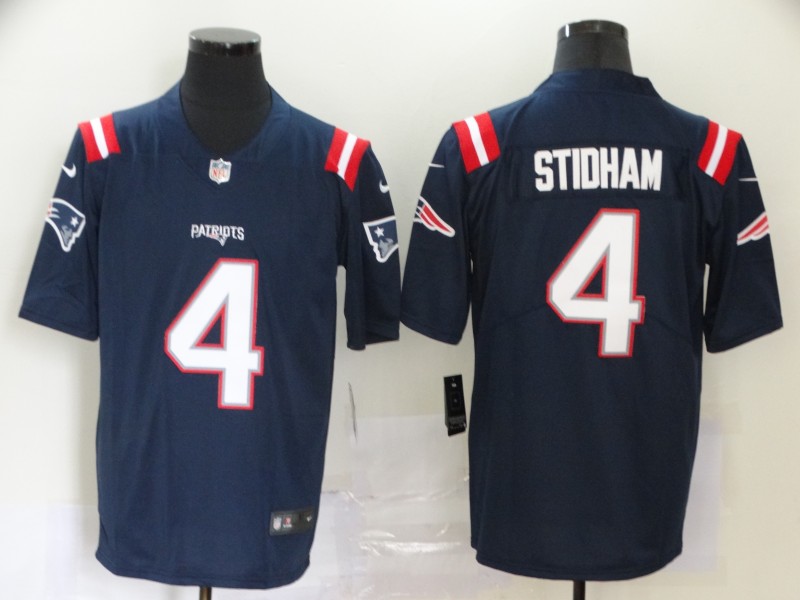 Men’s New England Patriots #4 Jarrett Stidham Navy Blue 2020 NEW Vapor Untouchable Stitched NFL Nike Limited Jersey