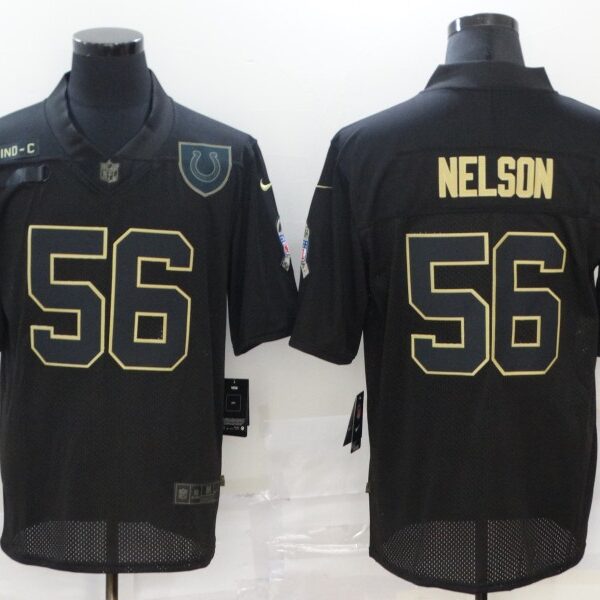 Men’s Indianapolis Colts #56 Quenton Nelson Black 2020 Salute To Service Stitched NFL Nike Limited Jersey