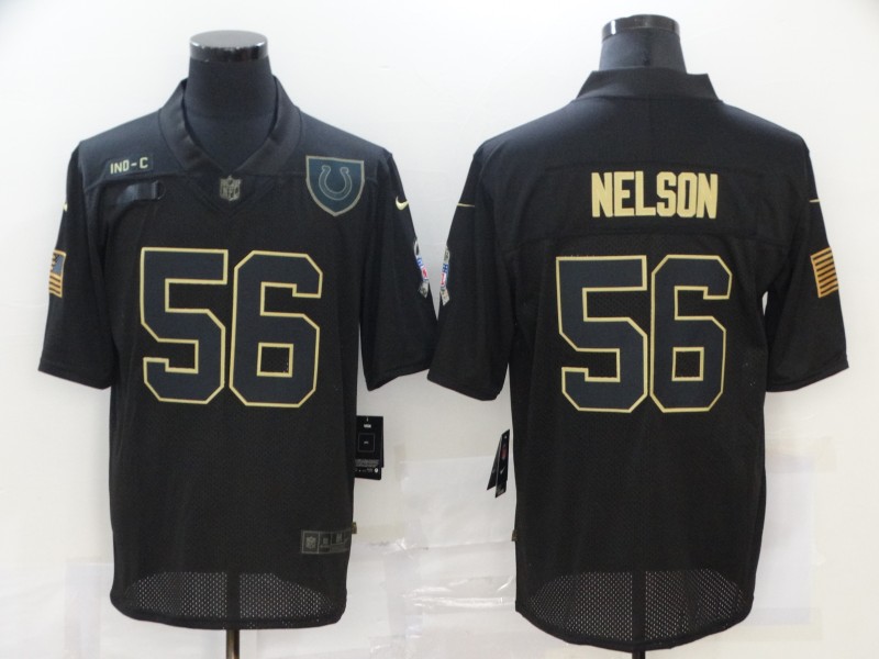 Men’s Indianapolis Colts #56 Quenton Nelson Black 2020 Salute To Service Stitched NFL Nike Limited Jersey