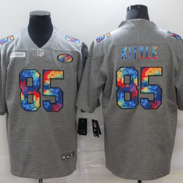 Men’s San Francisco 49ers #85 George Kittle 2020 Grey Crucial Catch Limited Stitched NFL Jersey