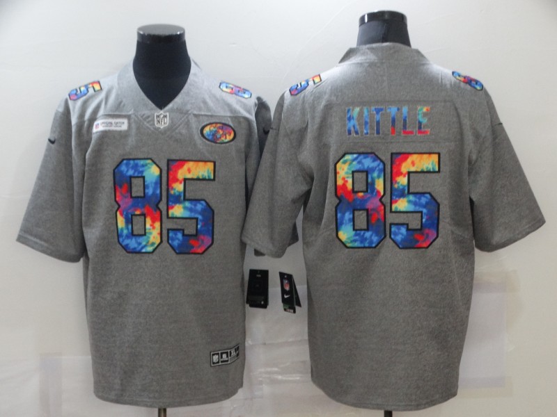 Men’s San Francisco 49ers #85 George Kittle 2020 Grey Crucial Catch Limited Stitched NFL Jersey