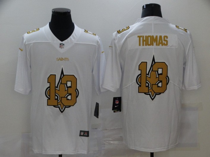 Men’s New Orleans Saints #13 Michael Thomas White 2020 Shadow Logo Vapor Untouchable Stitched NFL Nike Limited Jersey