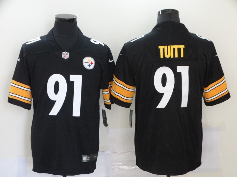 Men’s Pittsburgh Steelers #91 Stephon Tuitt Black 2020 Vapor Untouchable Stitched NFL Nike Throwback Limited Jersey