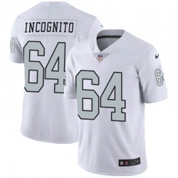 Men’s Las Vegas Raiders #64 Richie Incognito Limited White Color Rush Jersey