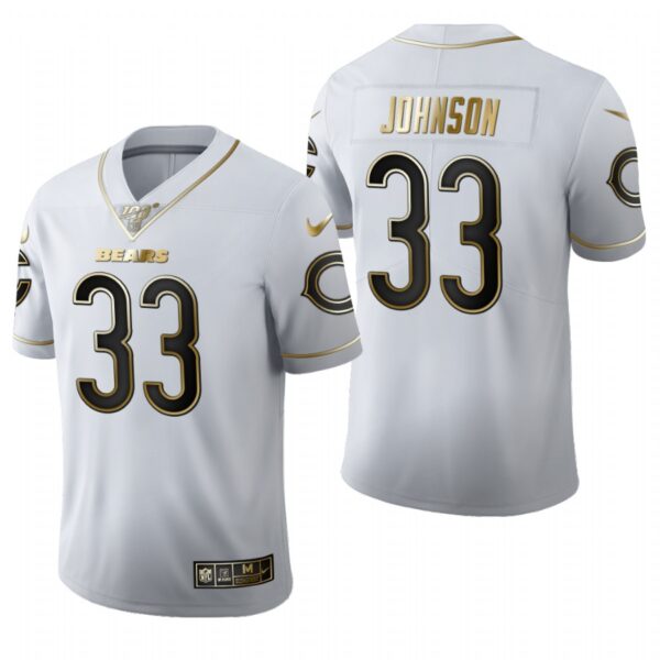 Men’s Chicago Bears #33 Jaylon Johnson White 2020 NFL Draft Golden Edition Jersey