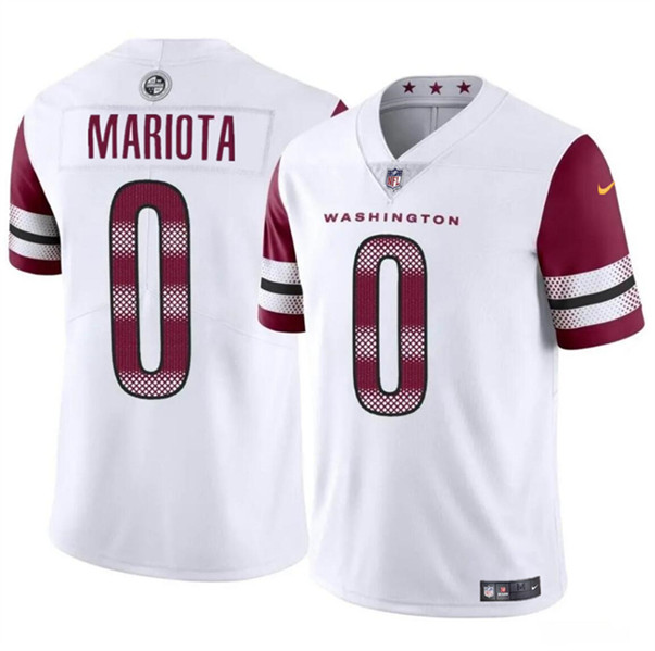 Men’s Washington Commanders #0 Marcus Mariota White Vapor Limited Football Stitched Jersey