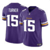 Men’s Minnesota Vikings #15 Dallas Turner Purple 2024 Draft F.U.S.E. Vapor Untouchable Limited Football Stitched Jersey