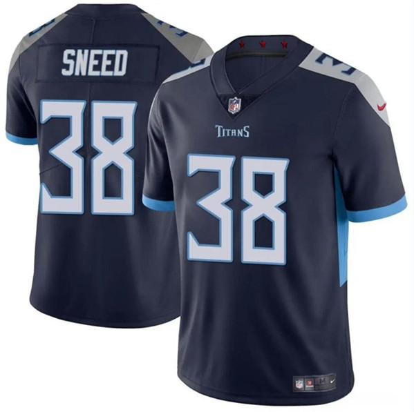 Men’s Tennessee Titans #38 L’Jarius Sneed Navy Vapor Limited Football Stitched Jersey