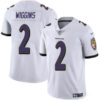 Men’s Baltimore Ravens #2 Nate Wiggins White 2024 Draft Vapor Limited Football Jersey