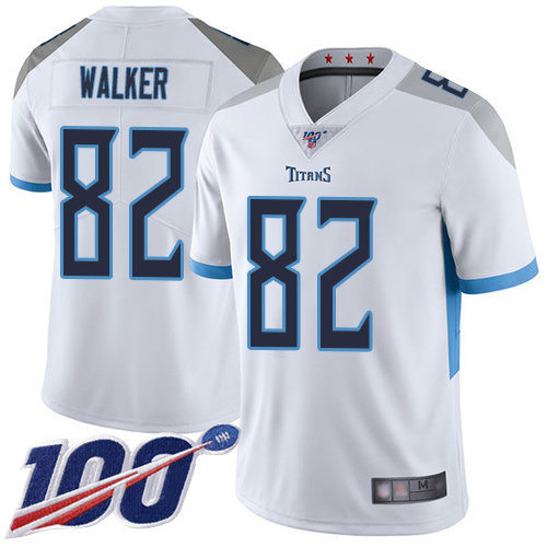 Nike Titans #82 Delanie Walker White Men’s Stitched NFL 100th Season Vapor Limited Jersey