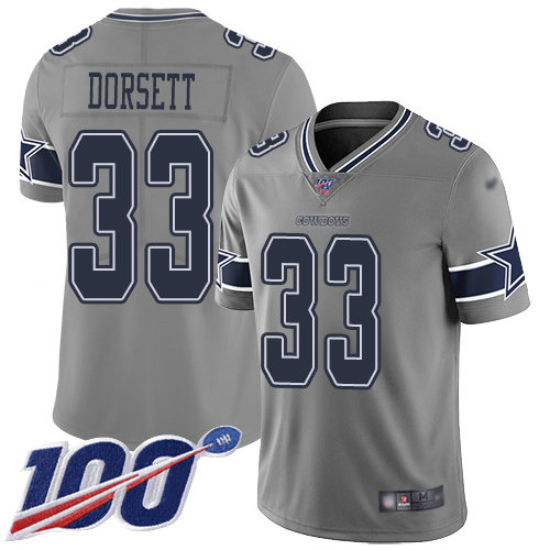 Nike Cowboys #33 Tony Dorsett Gray Men’s Stitched NFL Limited Inverted Legend 100th Season Jersey
