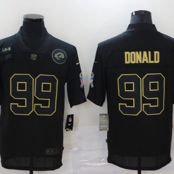 Men’s Los Angeles Rams #99 Aaron Donald Black 2020 Salute To Service Stitched NFL Nike Limited Jersey