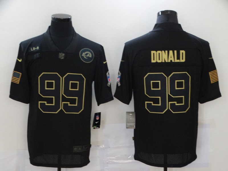 Men’s Los Angeles Rams #99 Aaron Donald Black 2020 Salute To Service Stitched NFL Nike Limited Jersey