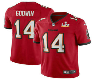 Men’s Tampa Bay Buccaneers #14 Chris Godwin Red 2021 Super Bowl LV Vapor Untouchable Stitched Nike Limited NFL Jersey
