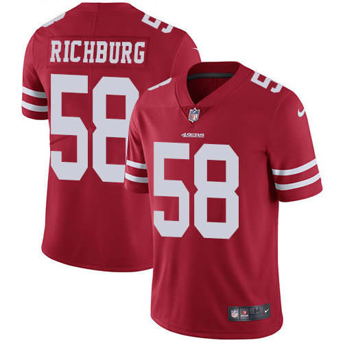 Nike 49ers #58 Weston Richburg Red Team Color Men’s Stitched NFL Vapor Untouchable Limited Jersey