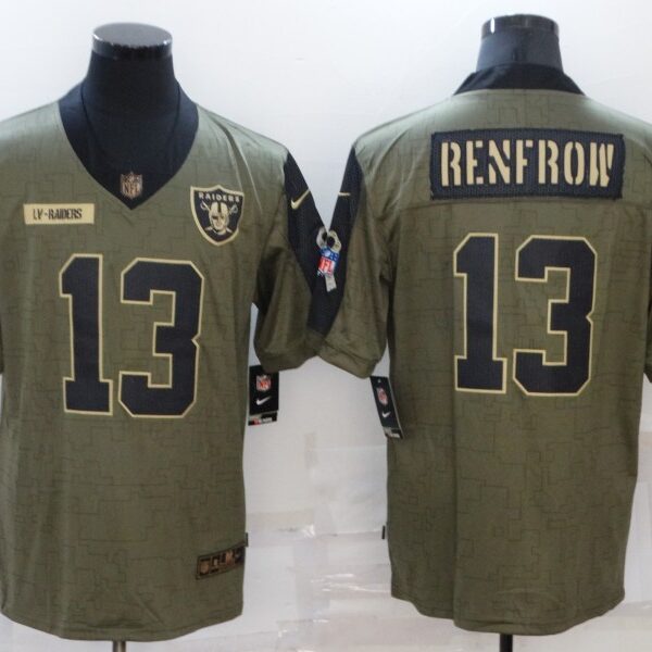 Men’s Las Vegas Raiders #13 Hunter Renfrow 2021 Olive Salute To Service Limited Stitched Jersey