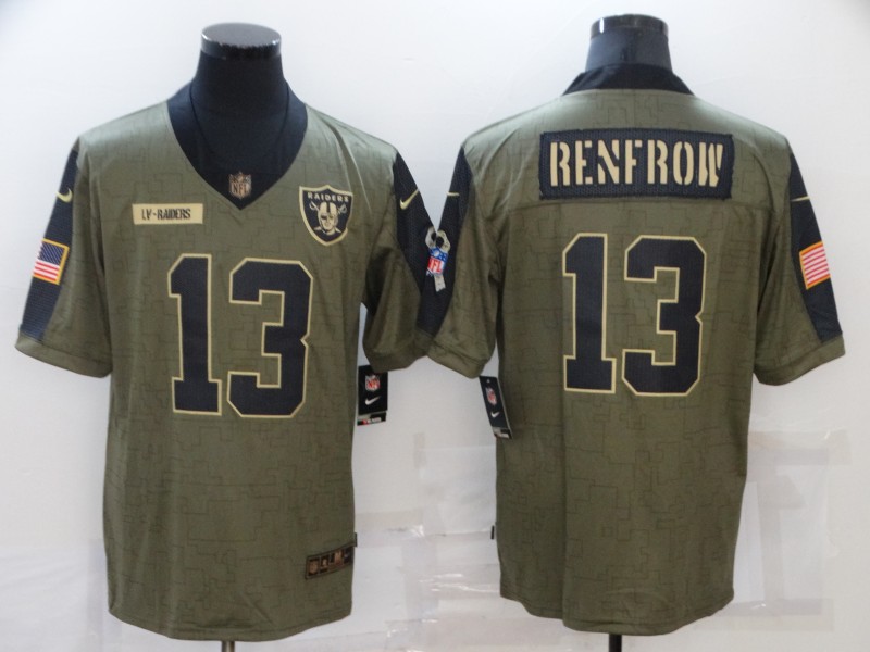 Men’s Las Vegas Raiders #13 Hunter Renfrow 2021 Olive Salute To Service Limited Stitched Jersey