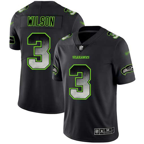 Nike Seahawks #3 Russell Wilson Black Men’s Stitched NFL Vapor Untouchable Limited Smoke Fashion Jersey