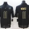 Men’s Philadelphia Eagles #11 Carson Wentz Black 2020 Salute To Service Stitched NFL Nike Limited Jersey