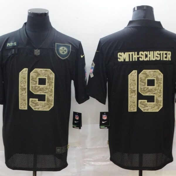 Men’s Pittsburgh Steelers #19 JuJu Smith-Schuster Black Camo 2020 Salute To Service Stitched NFL Nike Limited Jersey