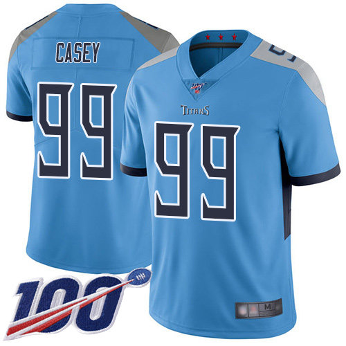Nike Titans #99 Jurrell Casey Light Blue Alternate Men’s Stitched NFL 100th Season Vapor Limited Jersey