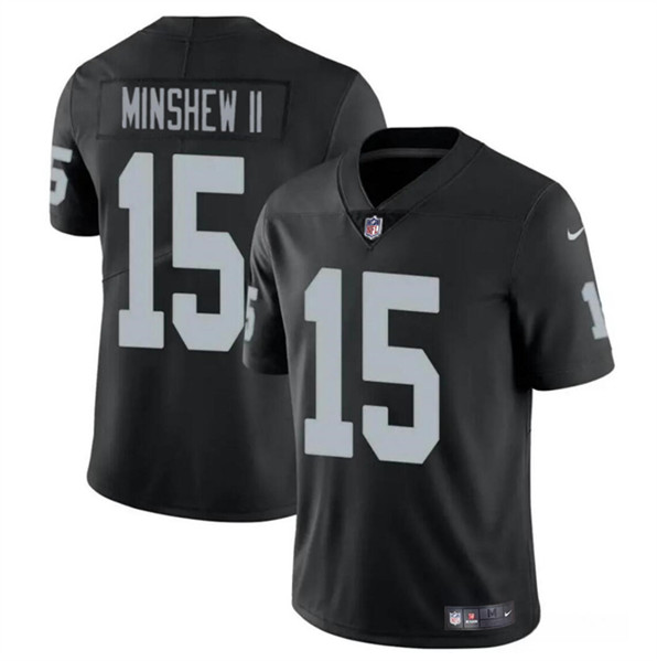Men’s Las Vegas Raiders #15 Gardner Minshew II Black Vapor Football Stitched Jersey