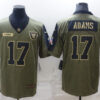 Men’s Las Vegas Raiders #17 Davante Adams Olive Salute To Service Limited Stitched Jersey