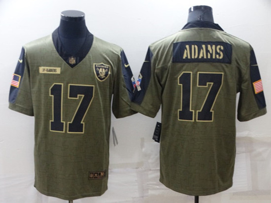 Men’s Las Vegas Raiders #17 Davante Adams Olive Salute To Service Limited Stitched Jersey