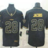 Men’s Oakland Raiders #28 Josh Jacobs Black 100th Season Golden Edition Jersey